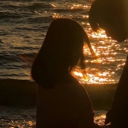 日落情侣头像一男一女，