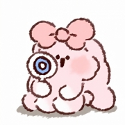 萌小兔子粉色系少女头像，呆萌兔子女生动漫头像